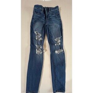 American Eagle Destructed Hi Rise Jegging Jeans Size 4 Medium Wash​
